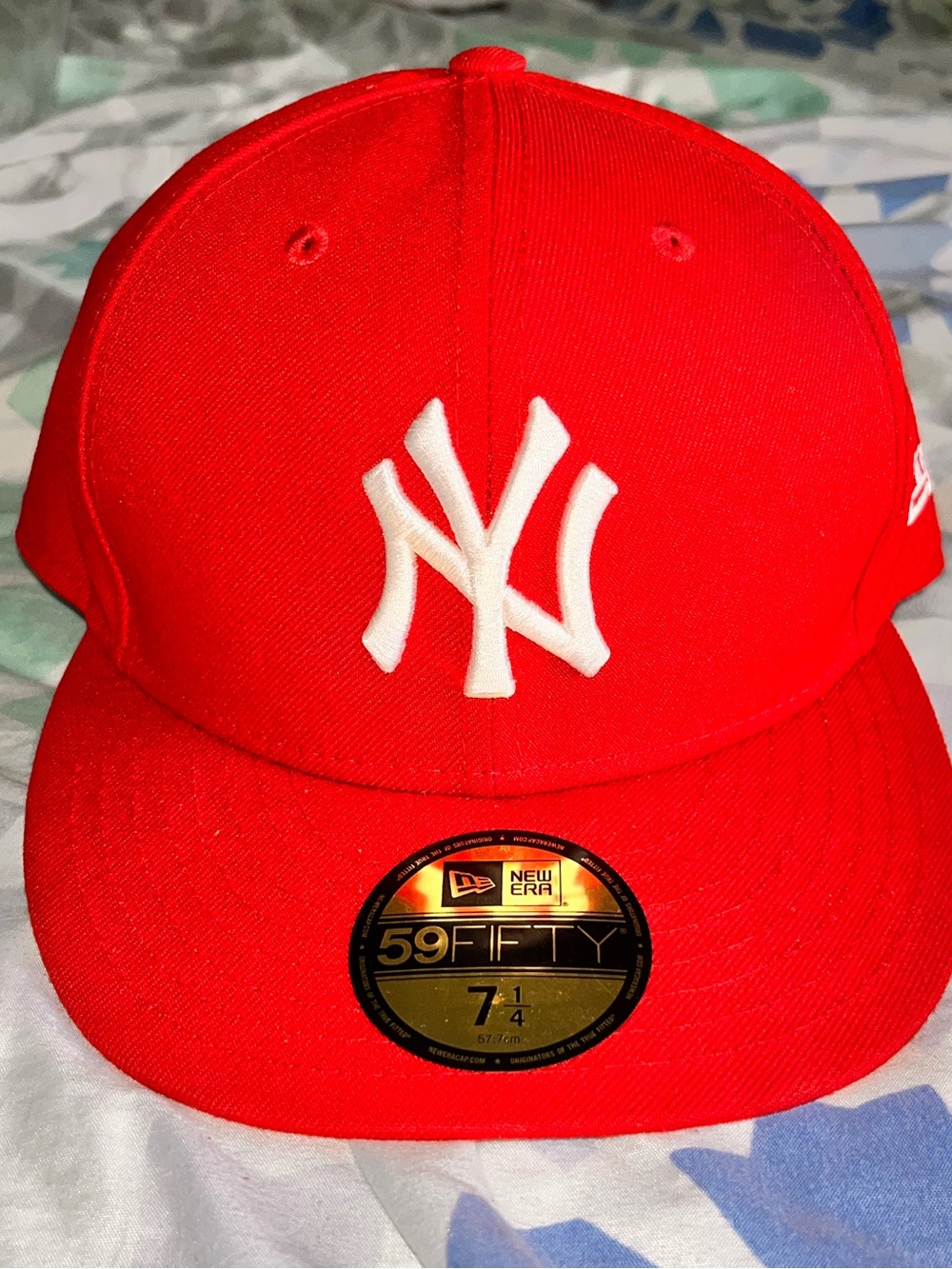 New Era Red NY Yankees Fitted Cap with White Logo